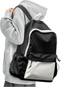 BJLFS Black White Backpack for School, High School Bookbag Back Pack for Teens Girls Boys, Lightweight College Backpack Book Bag for Women Men, Simple Casual Daypack Backpack Mochilas Escolares para