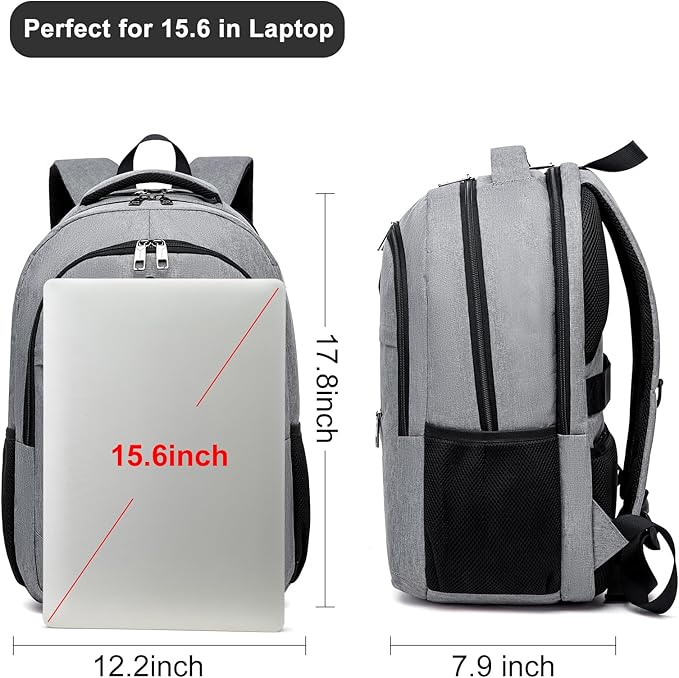 BIKROD Backpack for Men and Women, School Backpacks for Teen Boys & Girls, Student Bookbag Fits 15.6 Inch Laptop, Water Resistant Travel Backpack, Sturdy Anti Theft Computer Bag Gifts