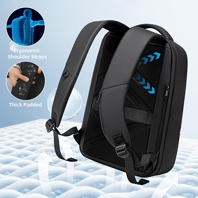 FENRUIEN Laptop Backpack for Men, 15.6 Inch Work Backpack, Water-Resistant 1800D Oxford for Office/Commute/Travel