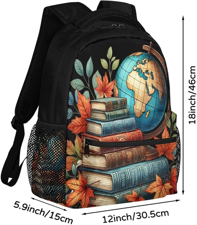 Pardick Book Earth Backpack for Kids Girls Boys Lightweight School College Students 18in Bookbag Large Capacity Computer Backpacks Laptop Rucksack Travel Gym Hiking Camping Daypack