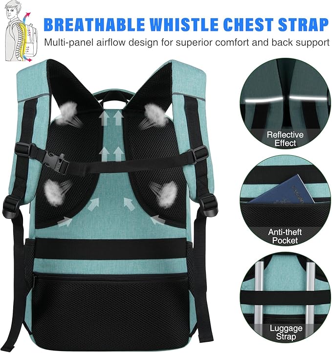 YAMTION School Backpack for Teen Girls and Boys 15.6 inch Laptop Bookbag Backpack with USB for High School College Students