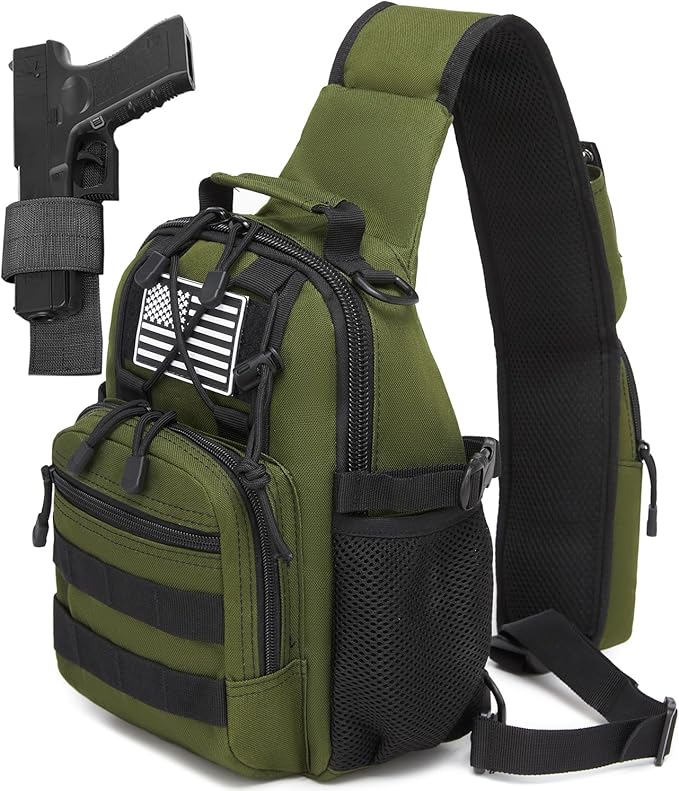 ATBP Small Tactical Holster Sling Backpack Accessories Shoulder Pouch Water Bottle & Radio Holder Crossbody Bag for Men
