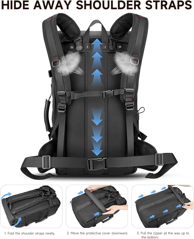 Travel backpack for men,60L Extra Large Carry on Backpack Durable Convertible Duffle Bag with Shoe Compartment Fit for 17 Inch Laptop for travel, camping,Weekender Hiking