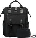LOVEVOOK Laptop Backpack for Women, College School Backpack Student Bookbag, Teacher Work Bags Travel Backpack Purse, Business Computer Bag Commuter Nurse Bags, 15.6 Inch, Black