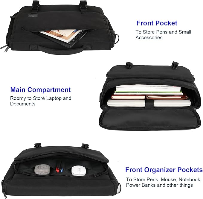 MATEIN Messenger Bag for Men, Teen School Bag Lightweight 17.3 inch Laptop Briefcase, Large Crossbody College Satchel Computer Work Office Case with Shoulder Strap, College Student Gifts, Black