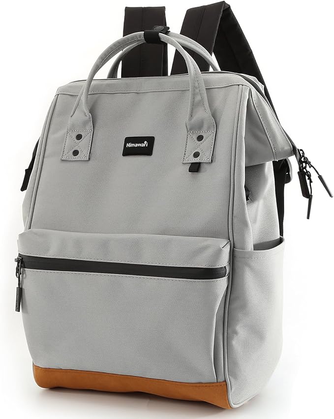 Himawari Travel School Backpack with USB Charging Port 15.6 Inch Doctor Work Bag for Women&Men College Students(124#-07# Gray, Regular)