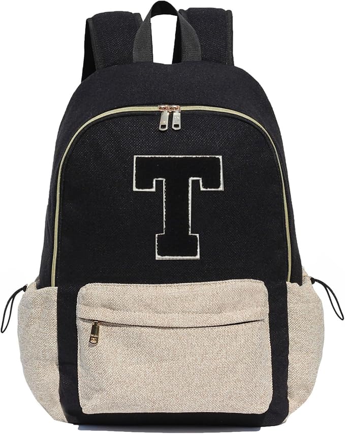 ESVAN Personalized Gifts Backpack Canvas Linen Nylon 17 inch Laptop Bag for Women Casual College