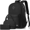 YAMTION School Backpack 3PCS Sets for Teens Lightweight Bookbag with Lunch Bag Pencil Case for Middle School High School College
