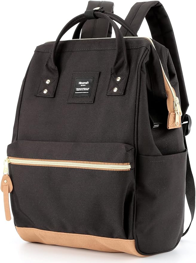 Himawari Laptop Backpack for Women&Men,Wide Open Large USB Charging Port 15.6 Inch Laptop Doctor College Work Bag(123#-Black)