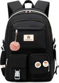Hidds Laptop Backpacks 15.6 Inch College School Backpack for Girls Women Bookbag Cute Elementary Middle High School Bags Big Anti Theft Travel Daypack Kids Book Bag for Teens Womens Student (Black)