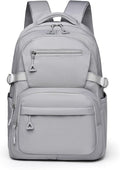 Preppy Aesthetic Large Laptop Backpack Y2K Vintage College Daypack for Travel Work Lightweight Waterproof Commute Bag (Gray)