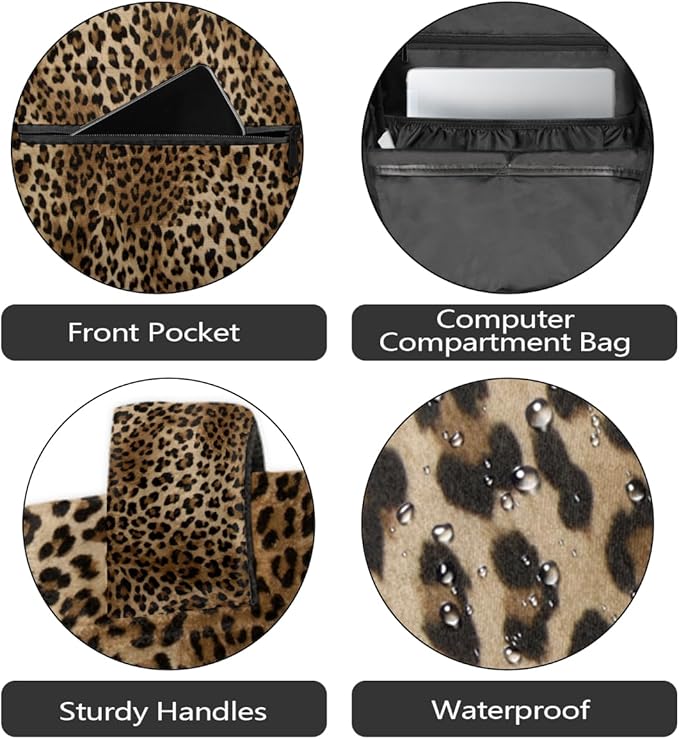 Pardick Leopard Cheetah Tiger Backpack for Kids Girls Boys Lightweight School College Students 18in Bookbag Large Capacity Computer Backpacks Laptop Rucksack Travel Gym Hiking Camping Daypack