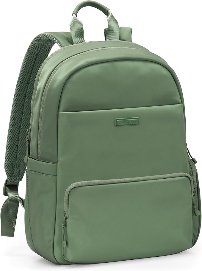 Traveler's Choice Iria 20L Backpack for Women, Water Resistant Travel Bag Daypack, Work, College, Business, Commuter, Green, Carry-on Laptop Backpack