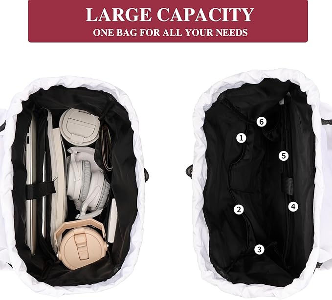 Drawstring Backpack for Teen Girls Boys, Work College Travel 17 Inch Laptop Backpack, Cute Back to School Bookbag, Casual Daypack for Middle High School University Daily Use Gym