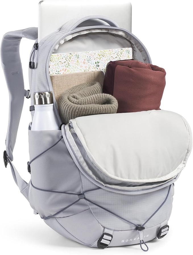 The North Face Women's Borealis Commuter Laptop Backpack - Everyday Travel Bag, Laptop Sleeve, Reflective Details, Blue Flax/Twilight Galaxy, One Size