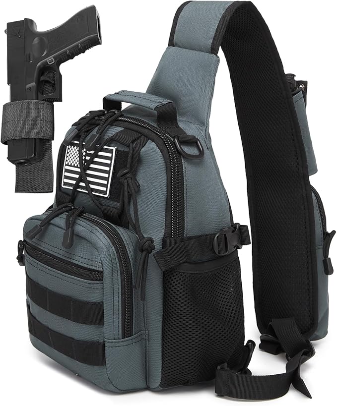 ATBP Small Tactical Holster Sling Backpack Accessories Shoulder Pouch Water Bottle & Radio Holder Crossbody Bag for Men