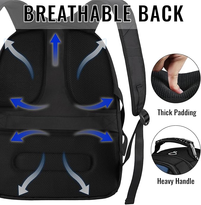 YOREPEK 18.4 Laptop Backpack, Large Backpacks with USB Charger Port, TSA Friendly Flight Approved Weekend Carry on Backpack with Luggage Strap for Men and Women, Roy Blue