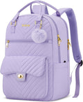 School Backpacks for Girls, Aesthetic Bookbag with Laptop Compartment for College Women Teens Middle High School, Purple