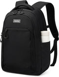 Travel Laptop Backpack for Women Men, 18 Inch Large Work Backpack for Commuter College School Book Bags, Water Resistant Backpack with Luggage Strap Water Bottle Pocket Chest Strap, Black