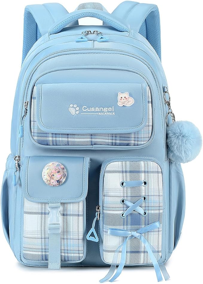 Cusangel Kids Backpack for Girls,18 inch Cute Daily backpack,Large Capacity School Waterproof Daypack