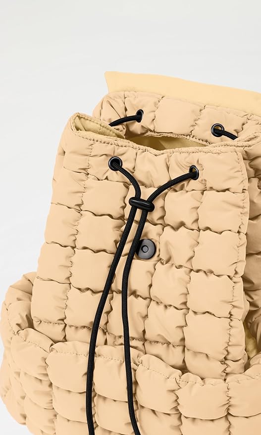 ODODOS Quilted Backpack 2.0 for Women Lightweight Puffer Hiker Pack Drawstring Padding Travel Gym Bag, Taupe