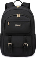 LOVEVOOK School Backpack for Women 15.6" Black Bookbag for Girls in Highschool College Casual Daypack Backpacks Water Resistent