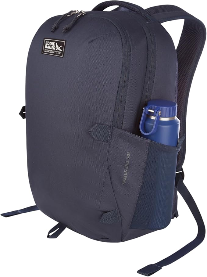 Eddie Bauer Trail Ends Backpack 28L | Laptop Sleeve | Everyday Carry | Travel | Work | Commuting | Stretch Side Pockets | Padded Shoulder Straps | Mesh Back - Brook