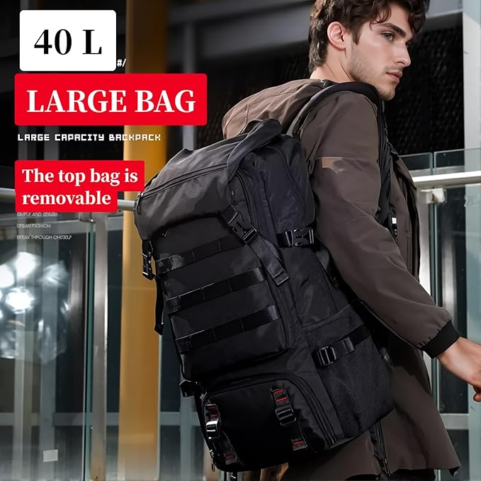40L Travel Backpack, 15.6 Inch Laptop Backpack for Men Women, Waterproof Rucksack Casual Daypack with Shoe Compartment for Work Business Hiking