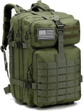 Tactical Backpack for Men, 45L Military Gym Backpacks, Large 3-Day Assault Pack Bug Out Bag MOLLE Daypack for Rucking Fishing Camping (Green)