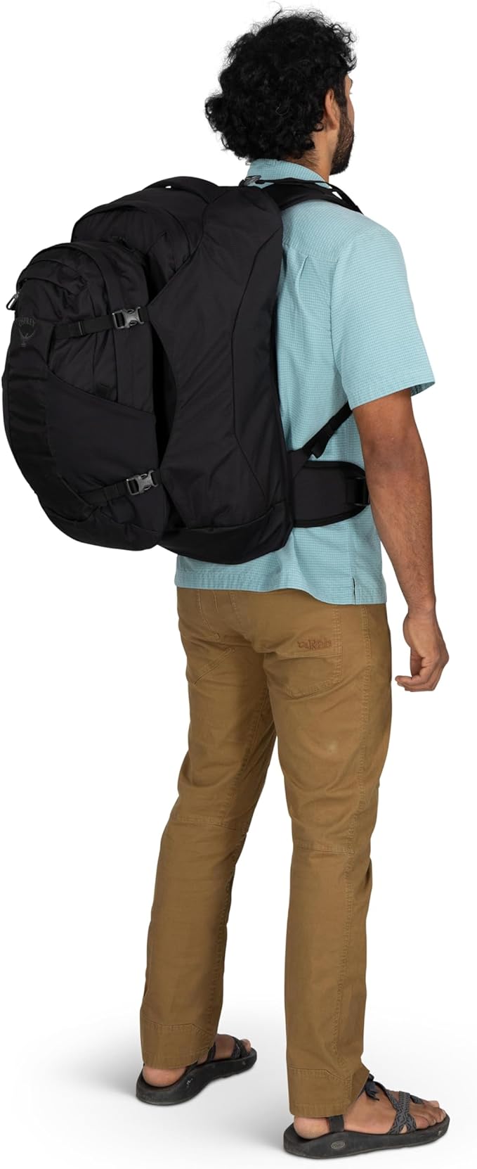 Osprey Farpoint 55L Men's Travel Backpack - Carry On Bag with Personal Item Sized Detachable Daypack, Antique Blue