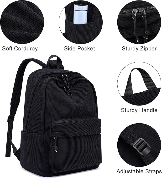 Backpack for School Boys and Girls, Lightweight School Bookbag for Teens, College Students Women & Men, Cute Large Laptop Backpack Fits 15.6 Inch Notebook (Machine Washable)