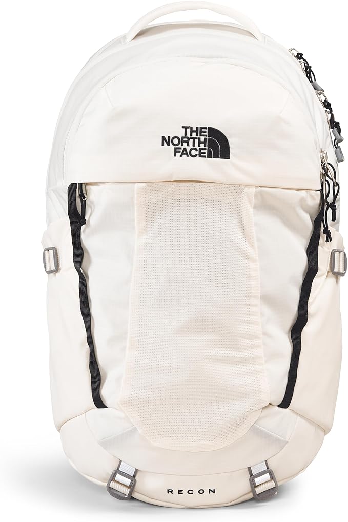 The North Face Women's Recon Everyday Laptop Backpack - Commuter Travel Bag, 18" Laptop Sleeve, Water-Repellent, Gardenia White/TNF Black-NPF, One Size