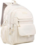 Phaoullzon Girls School Backpack for Boys, College Aesthetic Laptop Bookbag for Travel,Beige