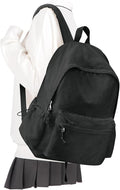 Black School Backpack for Teens Boys Girls Cute Corduroy Bookbag Classic Casual High School Bag Lightweight College Backpack For Women Men