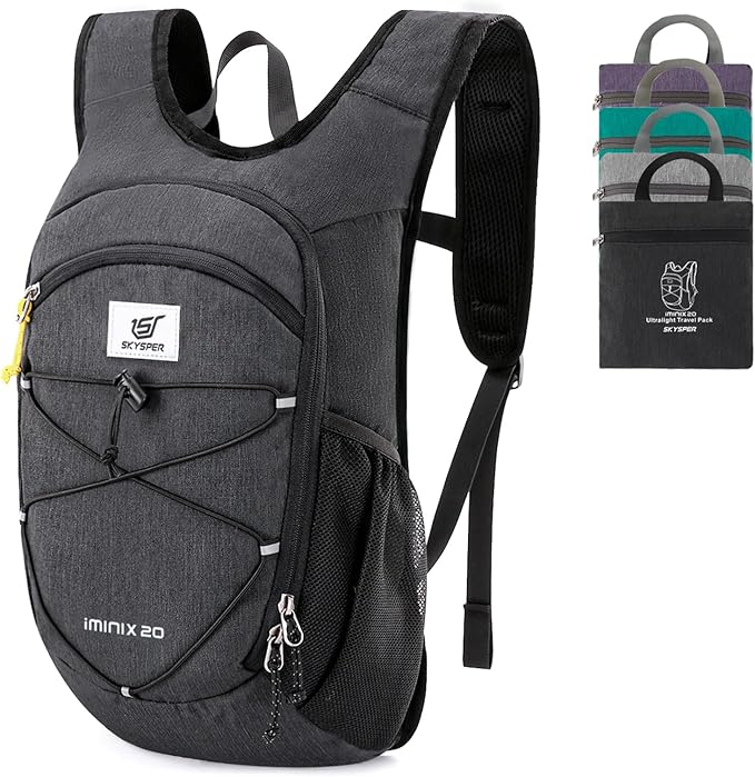 SKYSPER 15L/20L Foldable Hiking Backpack Lightweight Packable Travel Daypack with Chest Strap Small Folding Pack for Walking