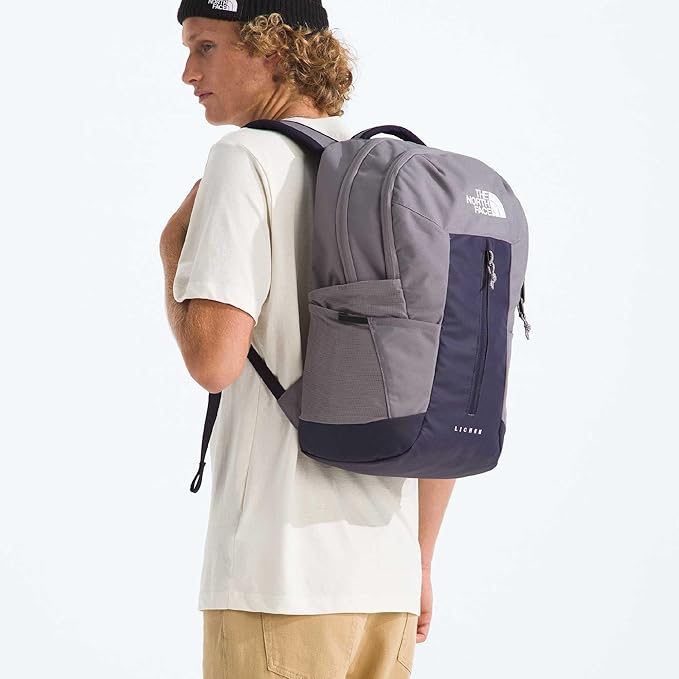 The North Face Lichen Daypack - Everyday Commuter Backpack, Laptop Sleeve, Water Bottle Pockets, Center Front Pouch, Transcendent Grey/Endless Dusk, One Size