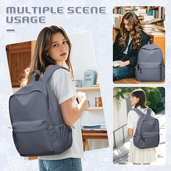 VECAVE School Backpack BluePurple Waterproof Bookbag Casual Lightweight Travel Rucksack Daypack Backpacks for Men Women College High School Bags backpack for Boys Girls Teens
