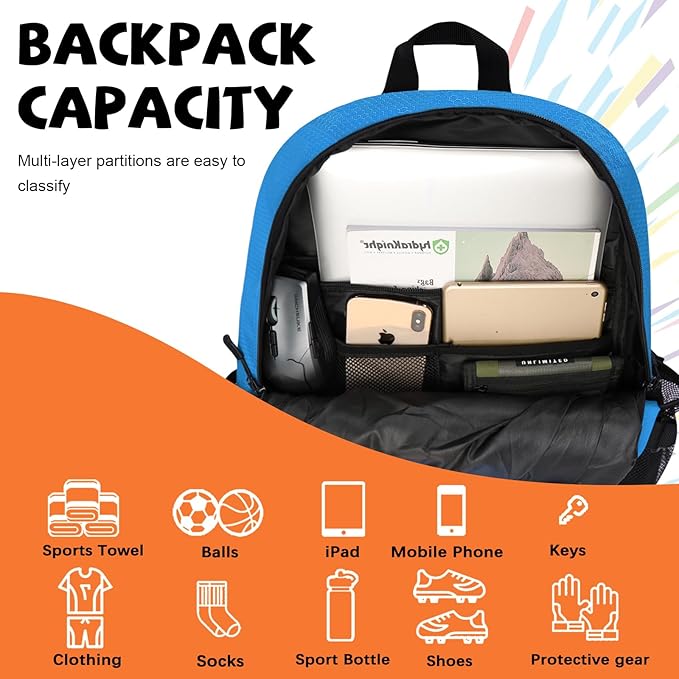 Goloni Basketball Bag,Large Sports Bag with with Separate Ball & Shoe Compartments,Gym Bag for Basketball,Soccer,Volleyball
