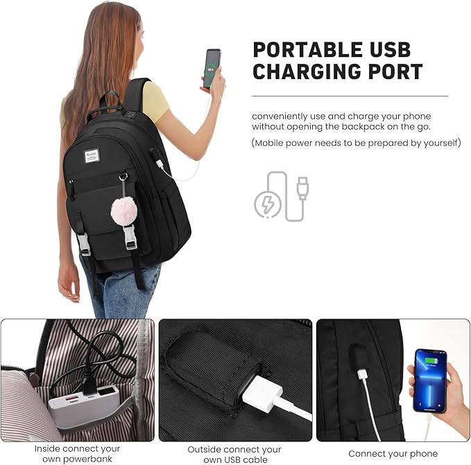 School Backpack for Teen Girls, 15.6 Inch College Backpack Elementary Middle High School Bag Large Cute Bookbags, Lightweight Laptop Backpacks Casual Daypack Kids Book Bag for Women Students