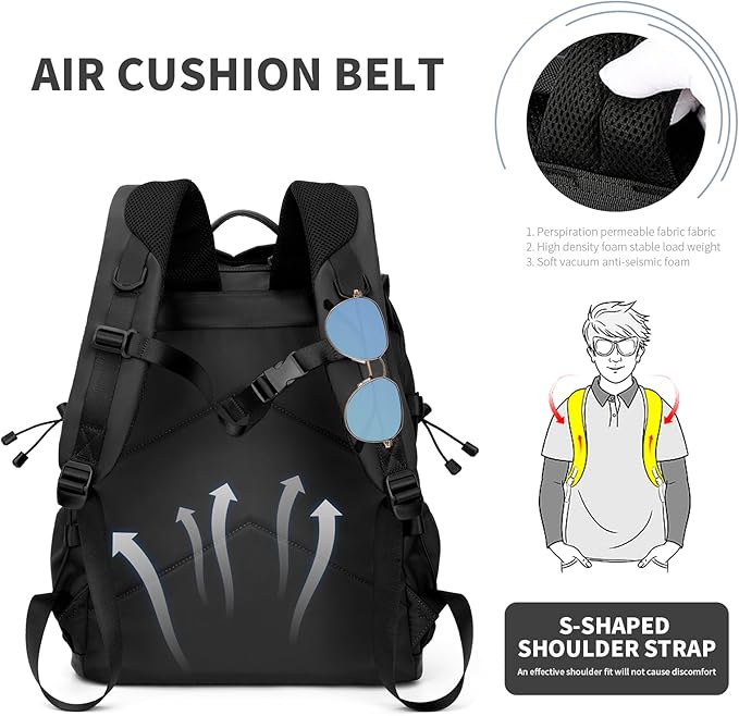 Vintage Laptop Backpack for Men & Women, 30L Functional Stylish Backpack with Stretchy Side Pocket Design, Water Resistant College Work Commuter Travel Backpack Fits 15.6 Inch Tablet, Notebook