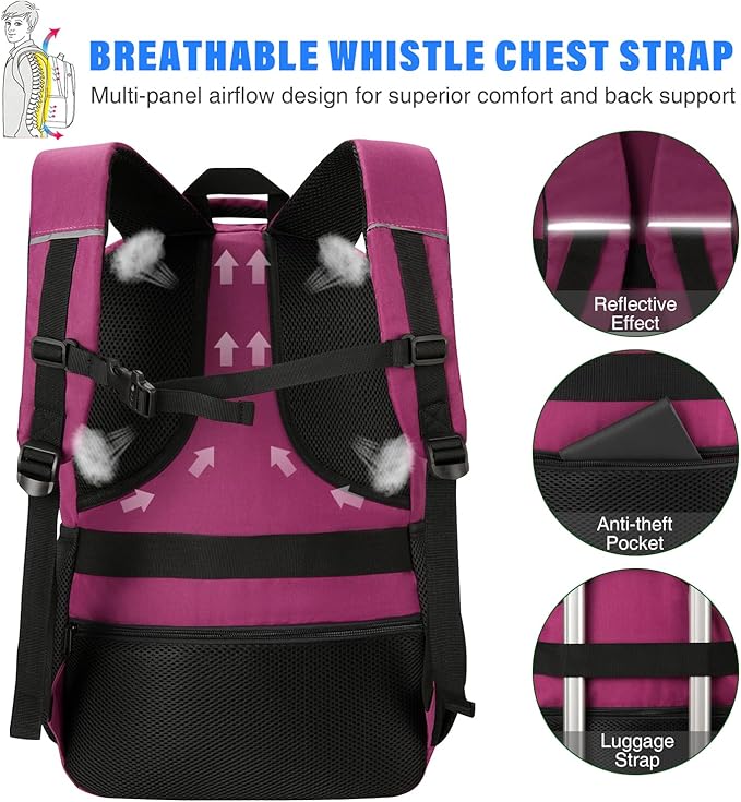 YAMTION School Backpack for Women Teen Girls 17.3 Inch Laptop Bookbag Backpack with USB for High School College Students