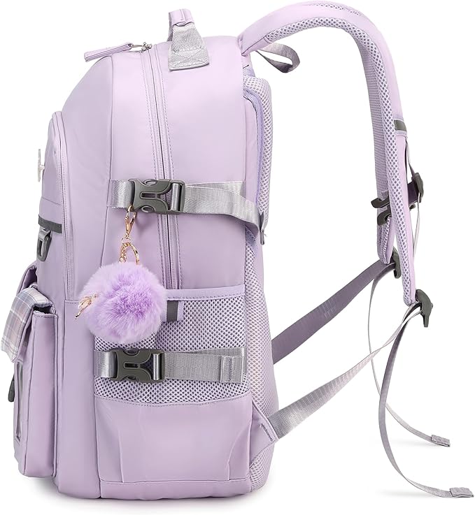 Backpack for Girls, 15.6 Inch Laptop School Bag Kids Kindergarten Elementary College Backpacks Large Bookbags for Teen Girl Women Students Casual Travel Daypacks (Purple)