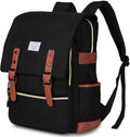 Modoker Eco-Friendly Vintage Laptop Backpack for Women Men,Travel Backpacks with USB Charging Port Fashion Backpack Fits 15.6Inch Notebook, Black