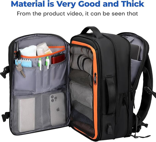 Carry On Travel Backpack for Airplanes | 35L Suitcase Backpack Luggage Business Weekender Bag - Expandable Travel Carry On Flight Approved for Men Women - Black