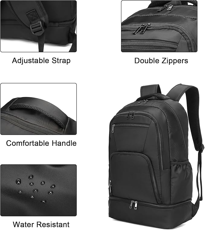 seyfocnia Gym Backpack for Men,Large Gym Bag with Shoe Compartment Lightweight Travel Workout Sports Backpack Water Resistant Carry on Backpack
