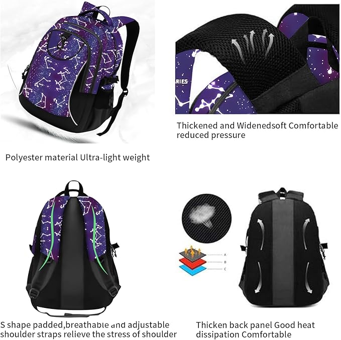 rickyh style School Backpack Travel Bag for Men & Women Lightweight College Back Pack with Laptop Compartmen (23XINGZUO)