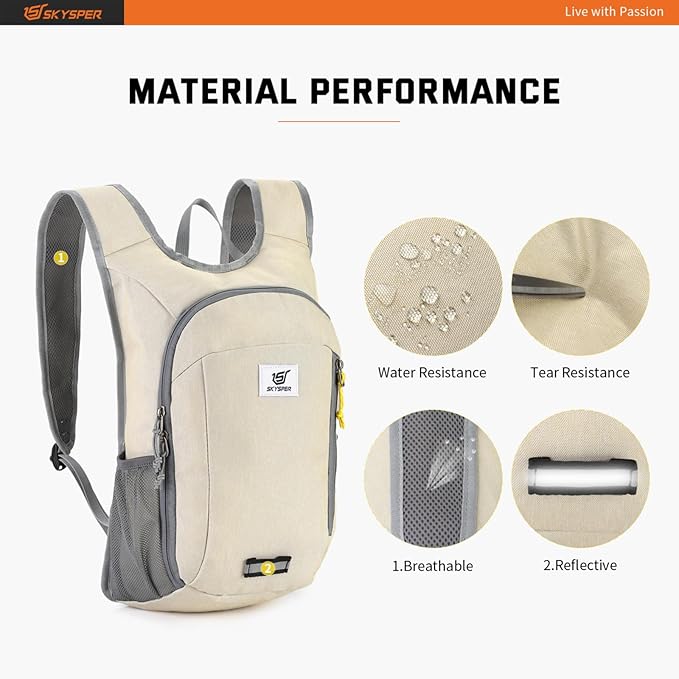 SKYSPER Small Daypack 10L Hiking Backpack Packable Lightweight Travel Day Pack for Women Men