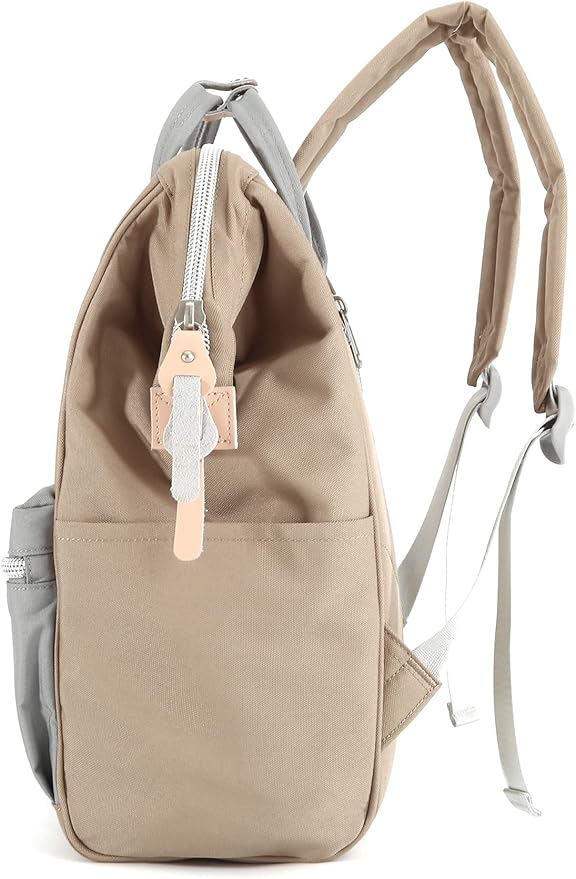 Himawari Laptop Backpack for Women & Men - Travel Backpack With USB Charging Port, Water Resistant, Large Business Bag, College & Doctor Bag (1881-Khaki+leaden22#)