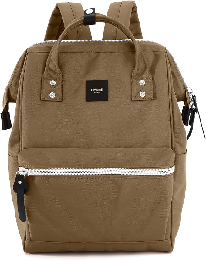 himawari Laptop Backpack for Women & Men 16 Inch - Water Resistant Anti-Theft Travel Backpack with USB Charging Port, Large Business Computer Bag for College (1881-mocha)