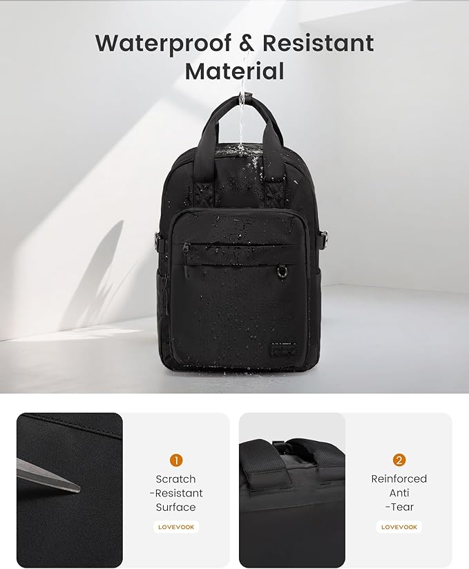 LOVEVOOK Laptop Backpack for Women, 15.6 Inch Computer Backpack Purse, Casual Daypack Carry-On Personal Item Travel Bag, College Bookbook for Teen Girls Students Back to School
